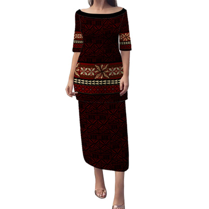 Samoa Combo Puletasi And Shirt Tapa Island Elegance