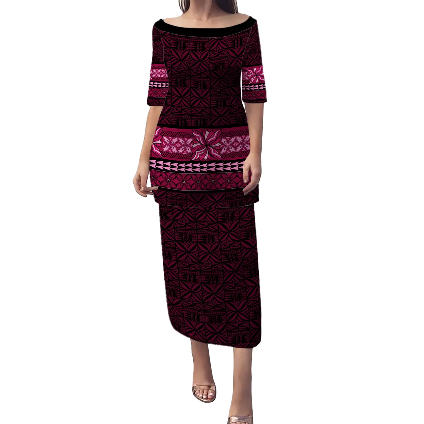 Samoa Combo Puletasi And Shirt Tapa Island Elegance