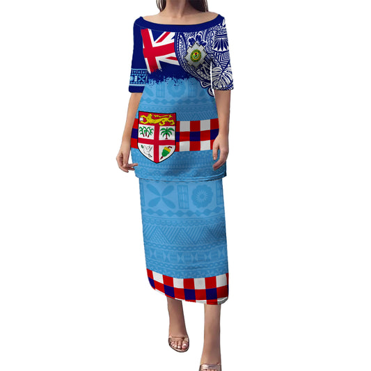 Fiji Puletasi Fijian UK Flag With Coat Of Arms