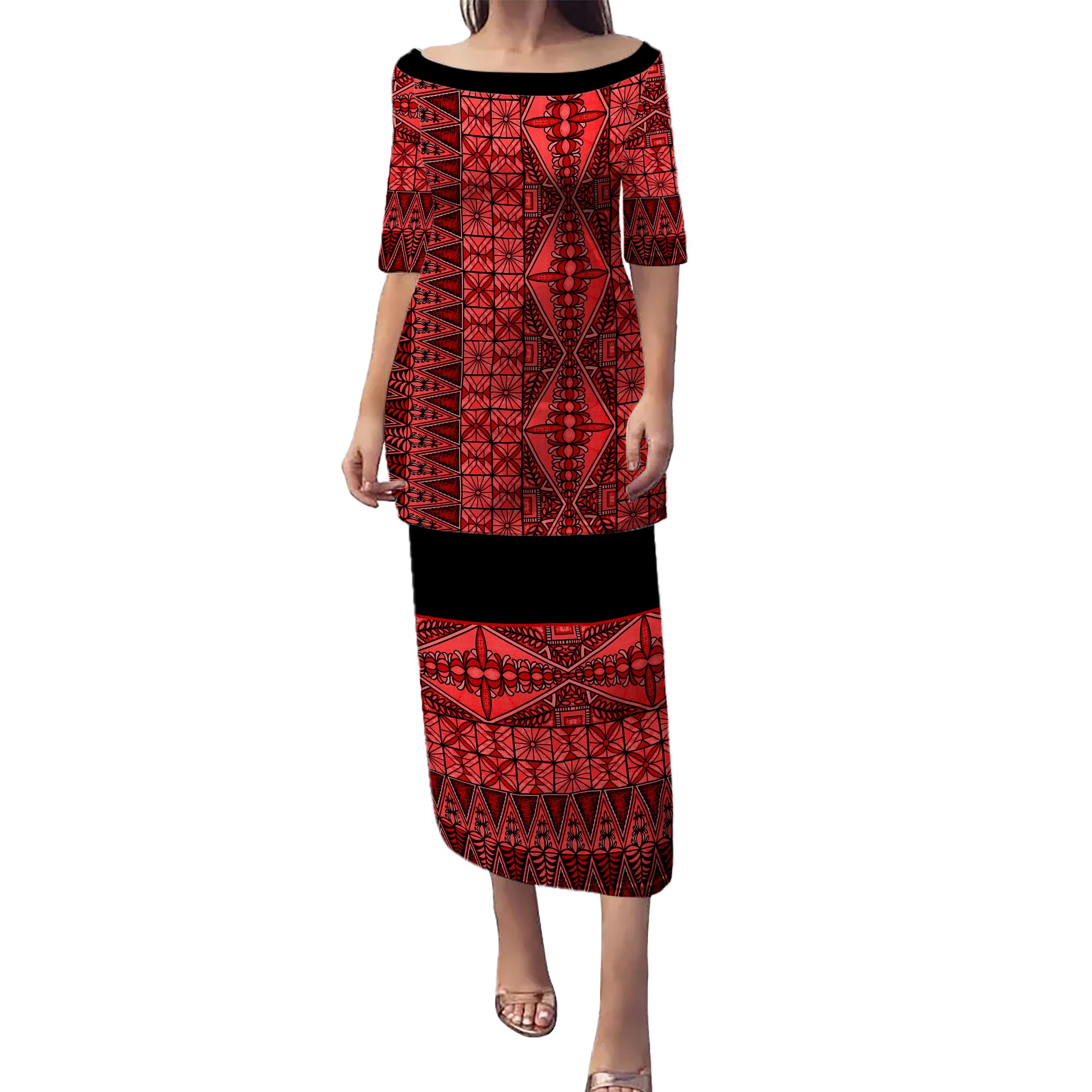 Tonga Puletasi Ngatu Fabric