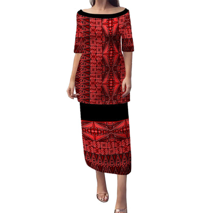 Tonga Puletasi Ngatu Fabric