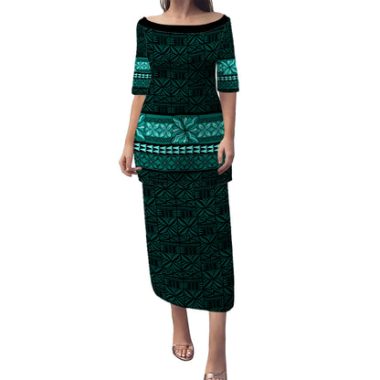 Samoa Combo Puletasi And Shirt Tapa Island Elegance