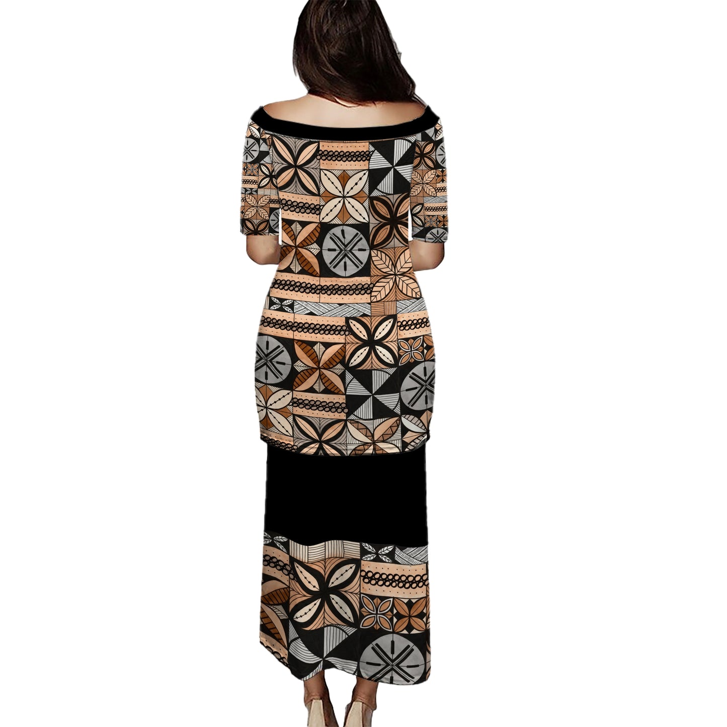 Samoa Combo Puletasi And Shirt Siapo Pattern Print