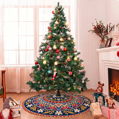 Philippines Filipinos Quilt Christmas Tree Skirt Polynesian Inspired Floral Mandala
