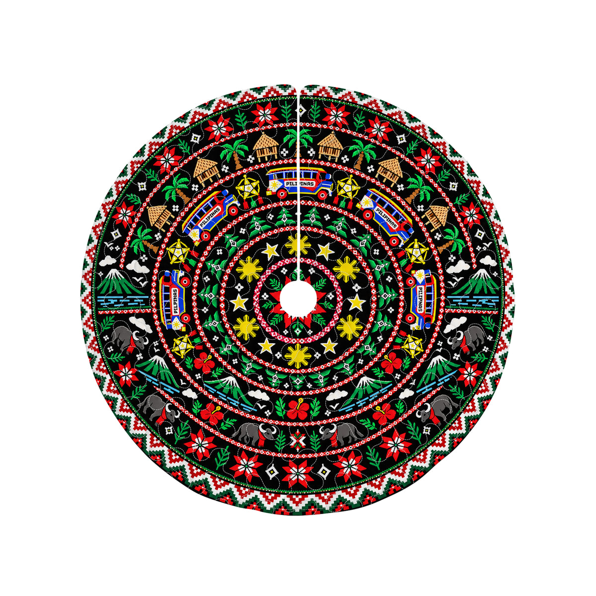 Philippines Filipinos Quilt Christmas Tree Skirt Pattern Xmas Tree Decor
