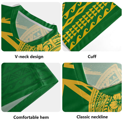 Cook Islands Rugby Jersey Tribal Flag With Coat Of Arms