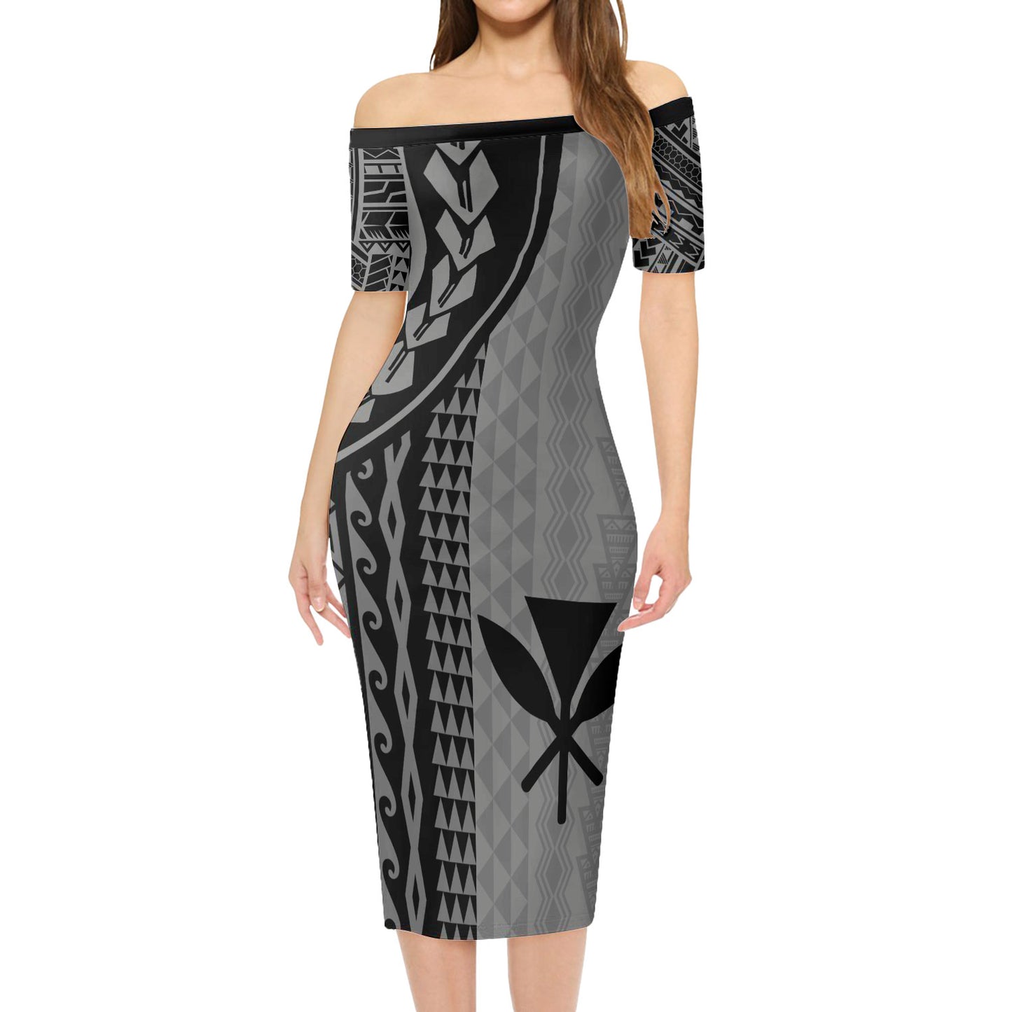 Hawaii Combo Short Sleeve Dress And Shirt Kanaka Maoli Polynesian Tattoo