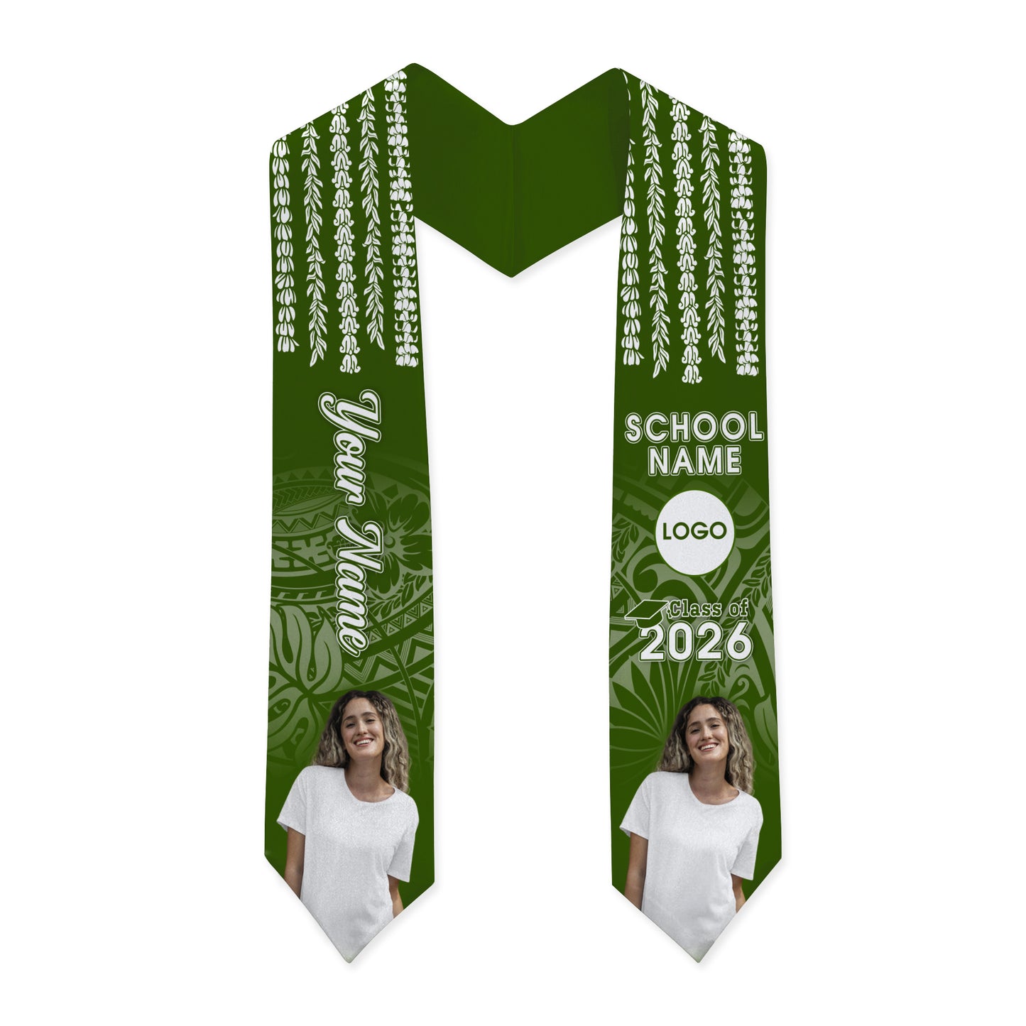 Hawaii Graduation Stole Custom Seamless Pattern Lei Floral