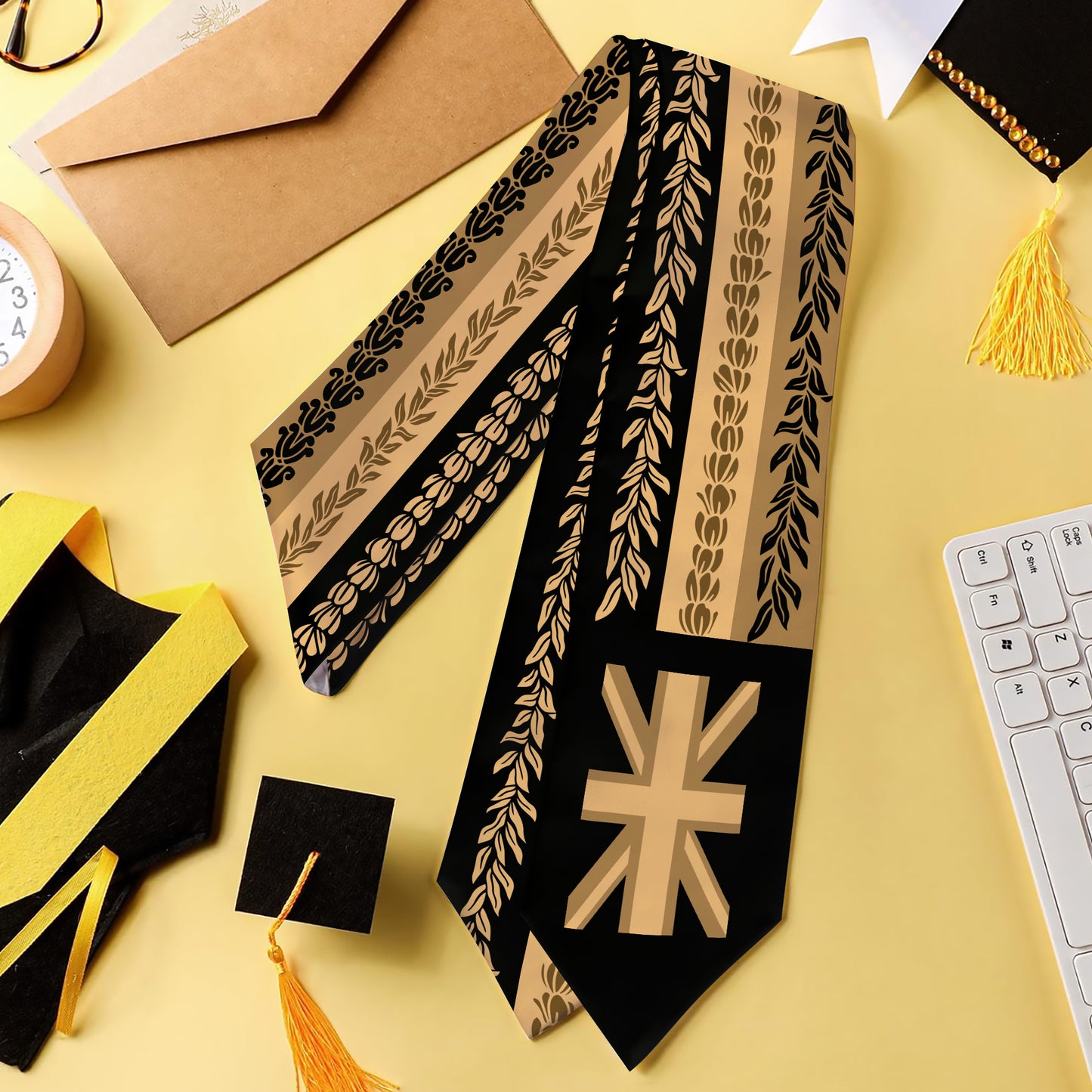 Hawaii Graduation Stole Aloha Flag With Flower Lie Beautiful