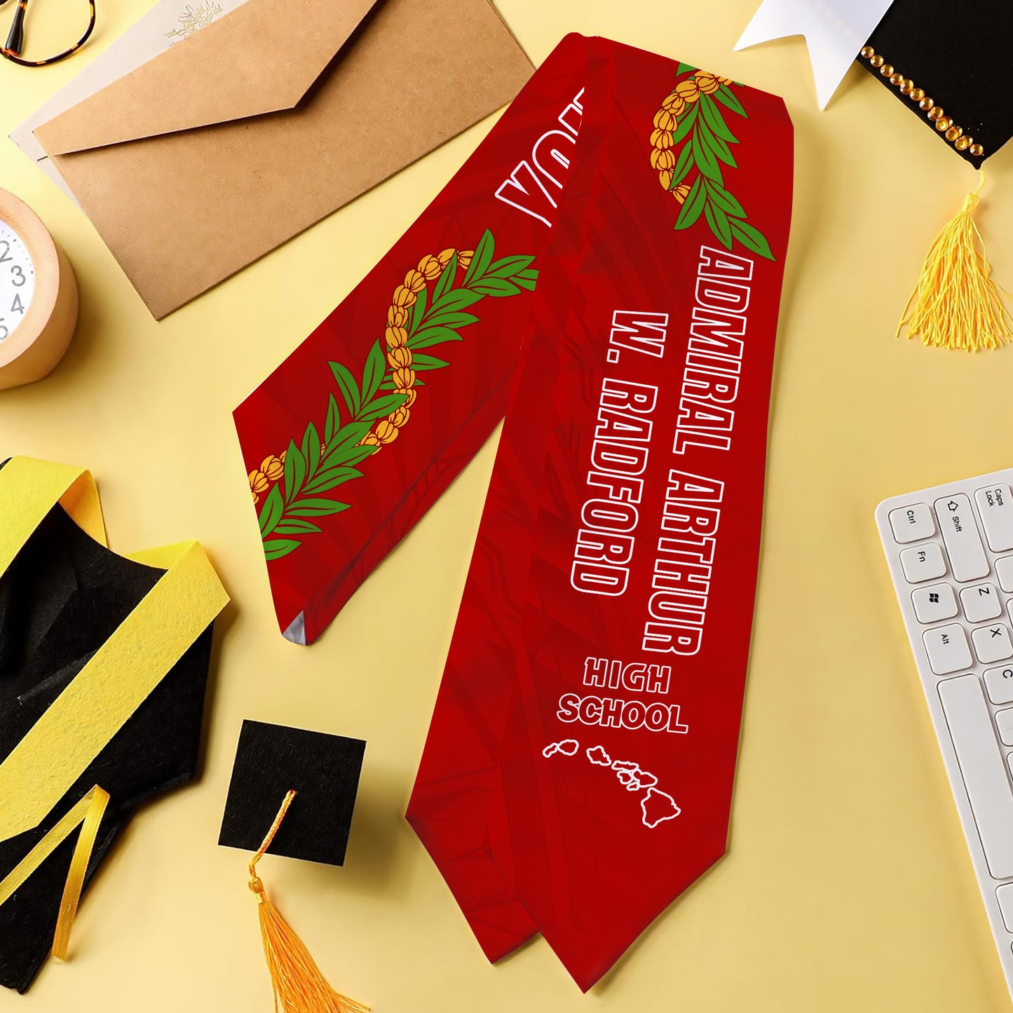 Hawaii Graduation Stole Custom Admiral Arthur W. Radford High School Lei