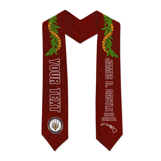 Hawaii Graduation Stole Custom James B. Castle Lei