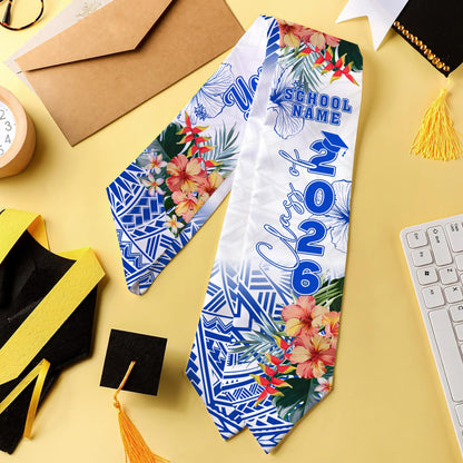 Samoa Graduation Stole Custom Class Of 2026 Tropical Garden Style