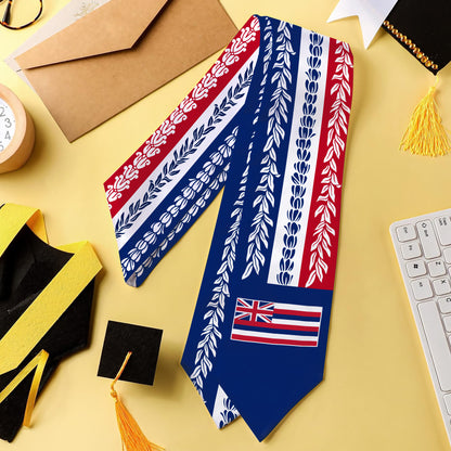 Hawaii Graduation Stole Aloha Flag With Flower Lie Beautiful Ver.1