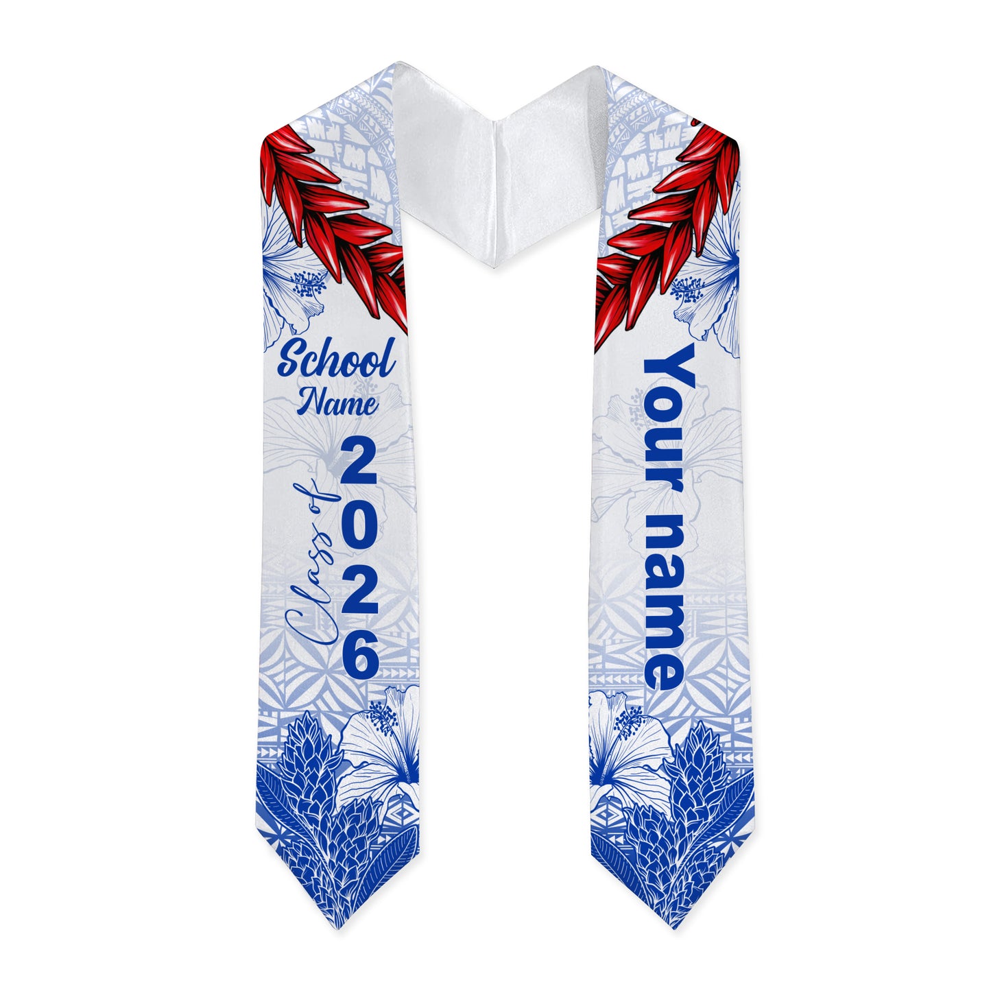 Samoa Graduation Stole Custom 2026 Polynesian Floral Ulafala In My Heart