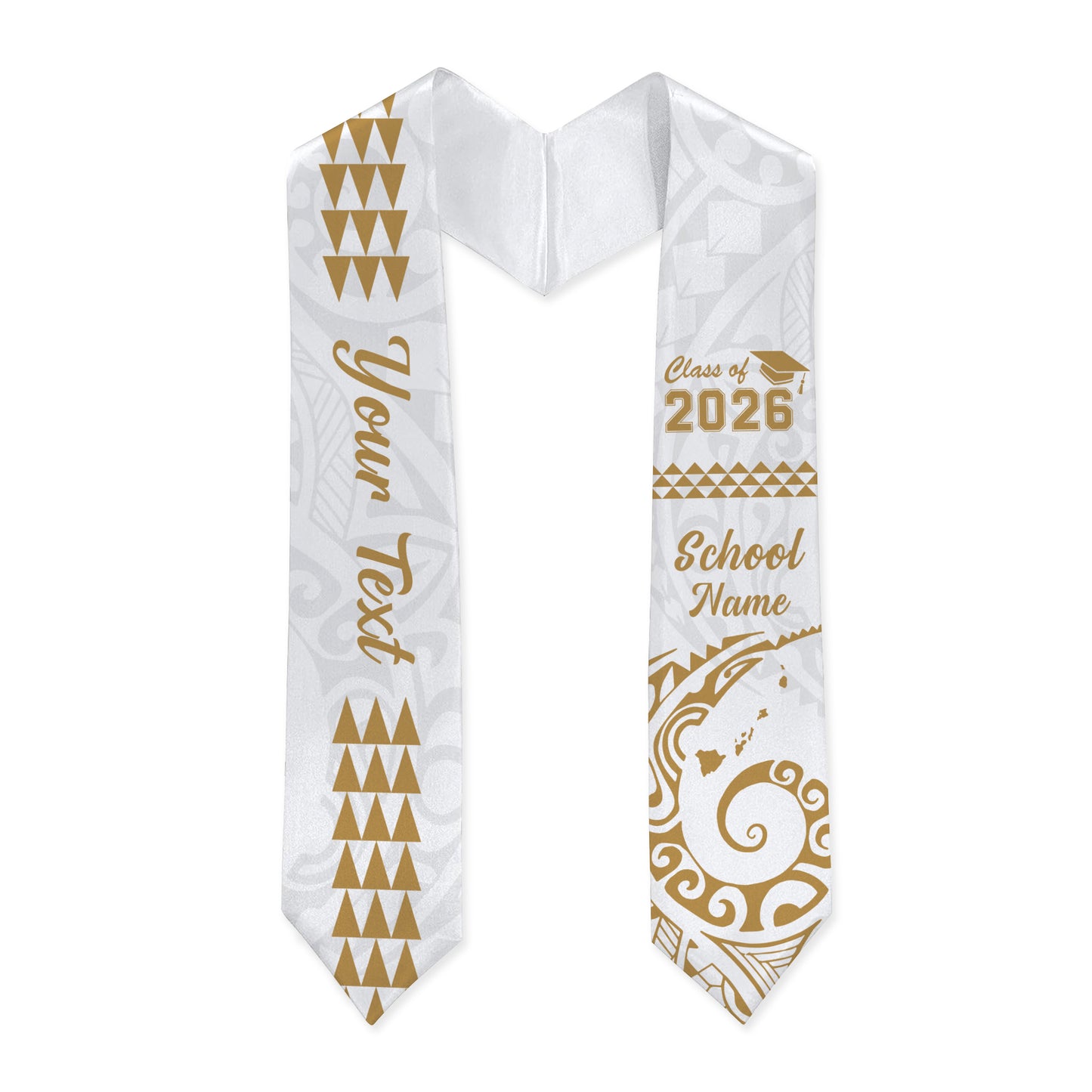 Hawaii Graduation Stole Custom Class 2026 Of Map Kakau Style