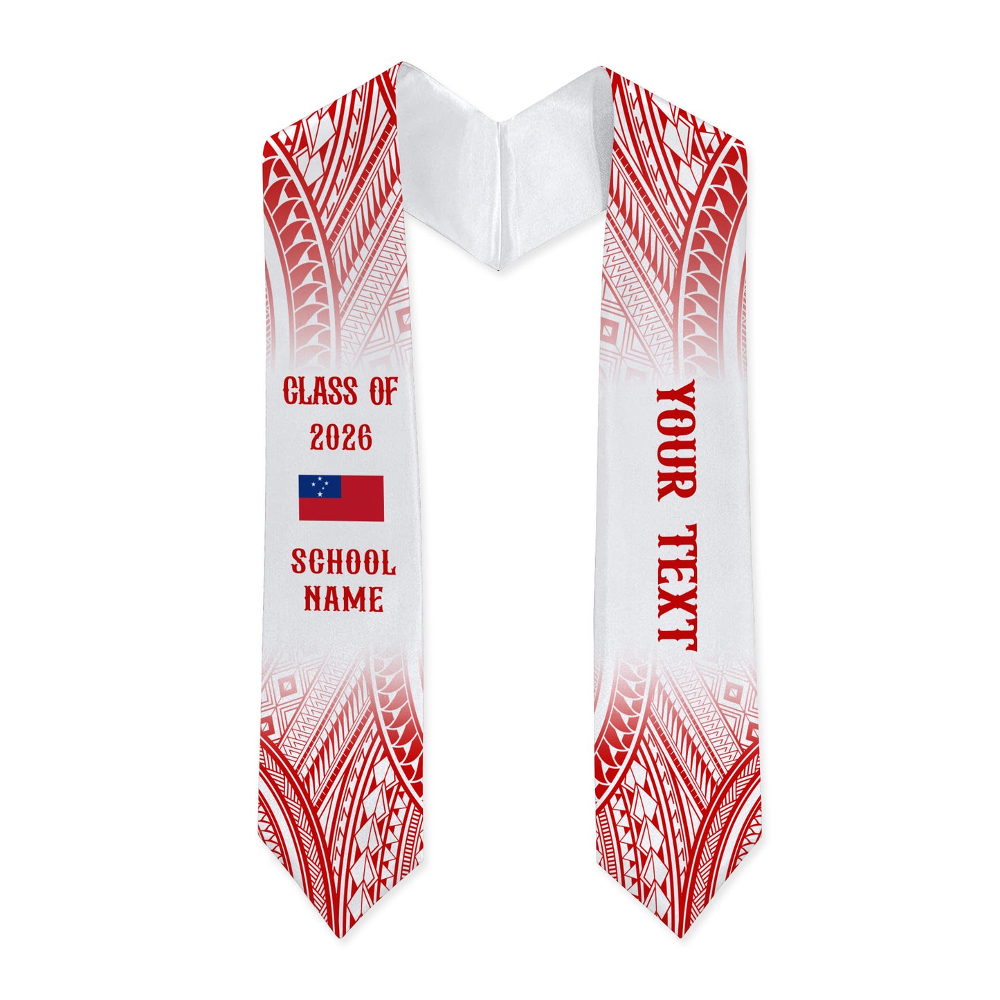 Samoa Graduation Stole Custom 2026 Polynesian Tribal Samoan Flag