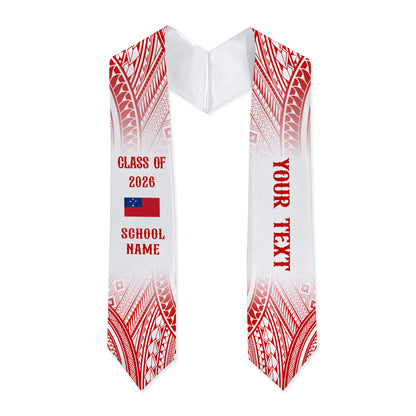 Samoa Graduation Stole Custom 2026 Polynesian Tribal Samoan Flag