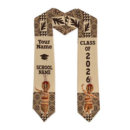 Samoa Graduation Stole Custom Class 2026 Tapa Traditional Style