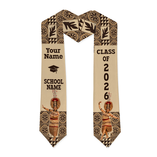 Samoa Graduation Stole Custom Class 2026 Tapa Traditional Style