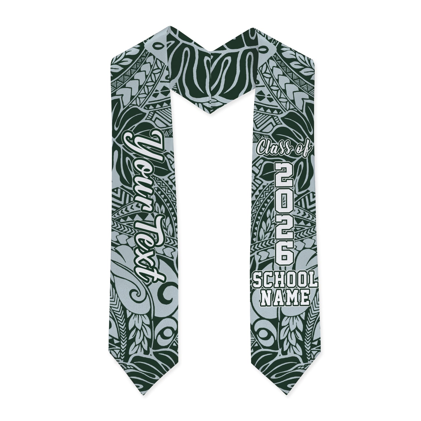 Hawaii Graduation Stole Custom Tribal Leaves
