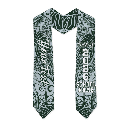 Hawaii Graduation Stole Custom Tribal Leaves