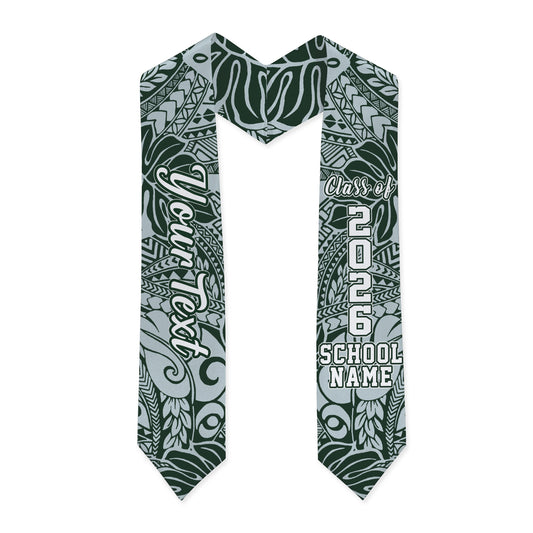 Hawaii Graduation Stole Custom Tribal Leaves
