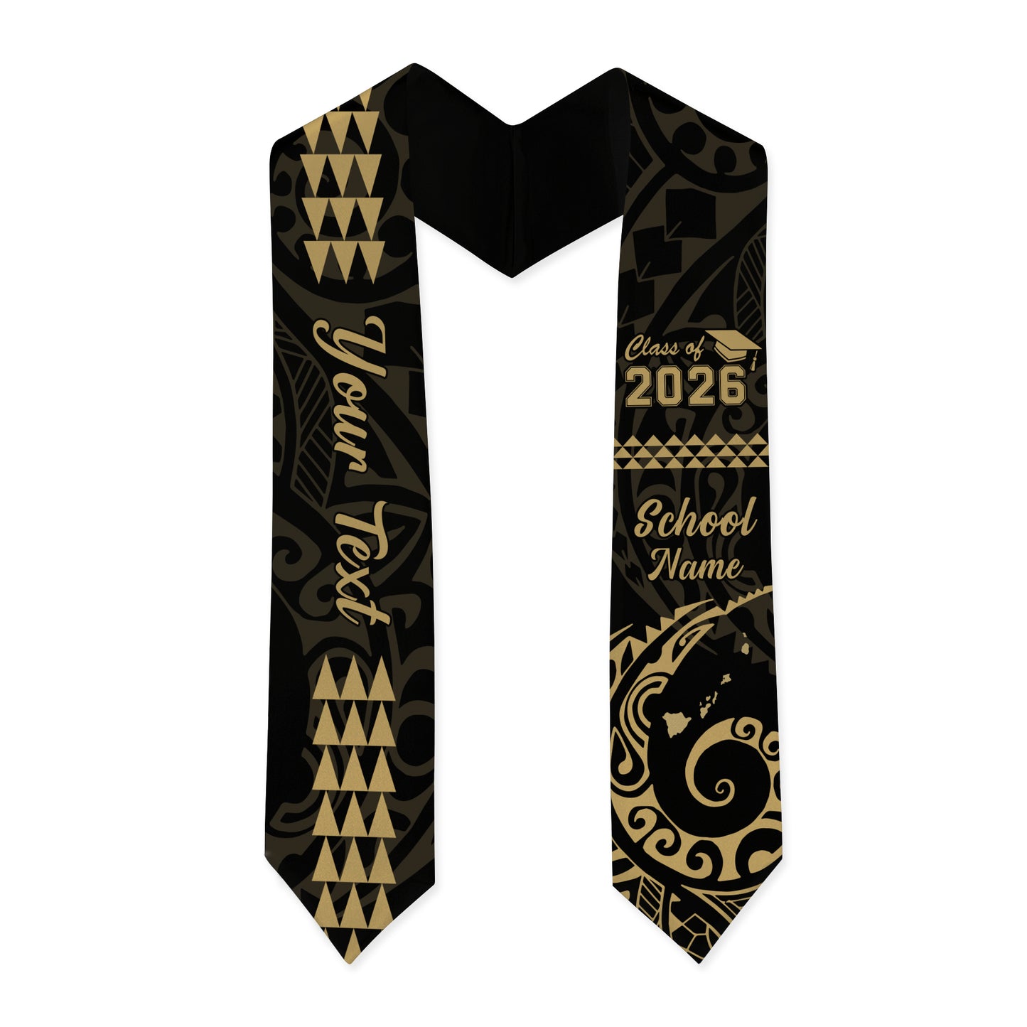 Hawaii Graduation Stole Custom Class 2026 Of Map Kakau Style
