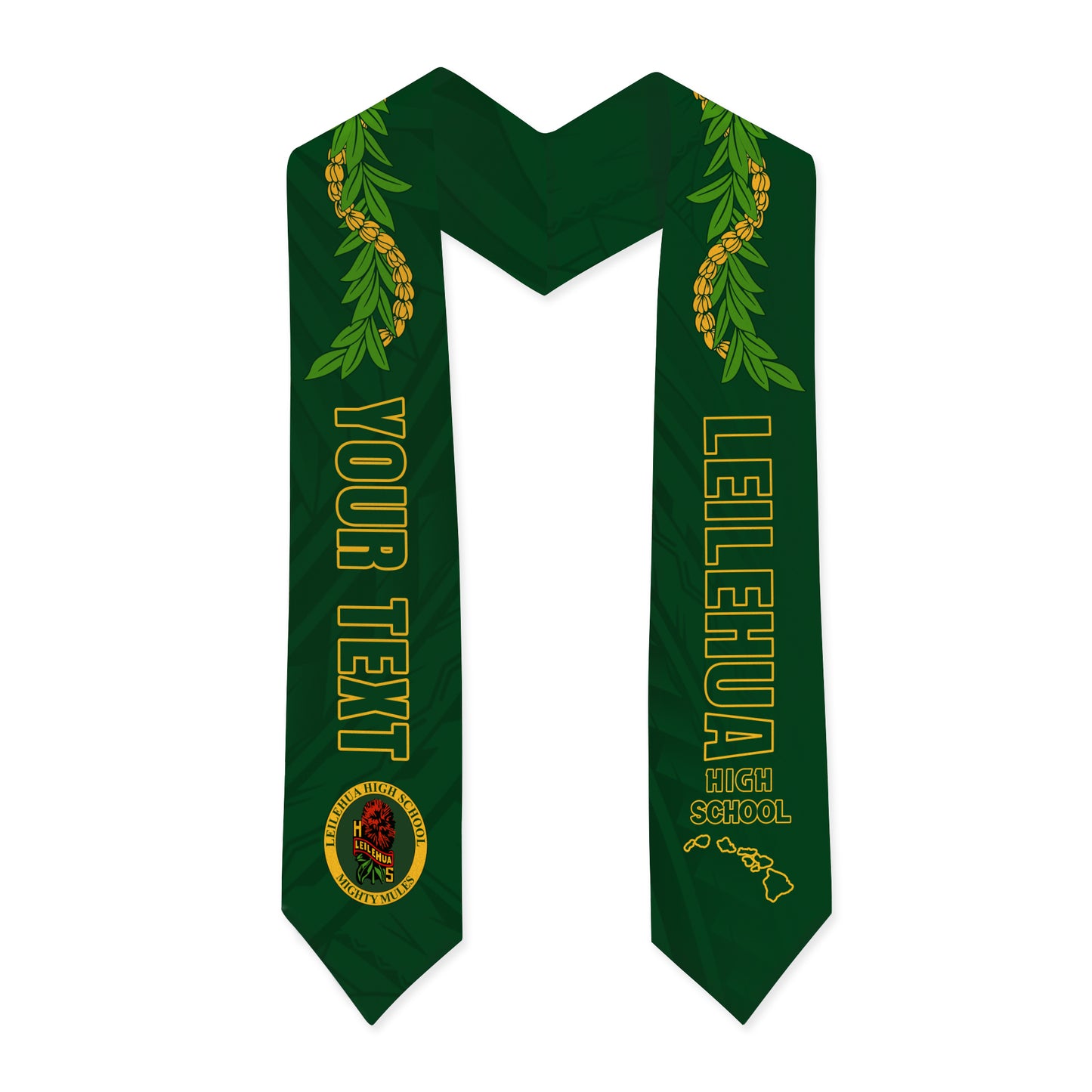 Hawaii Graduation Stole Custom Leilehua High School Lei
