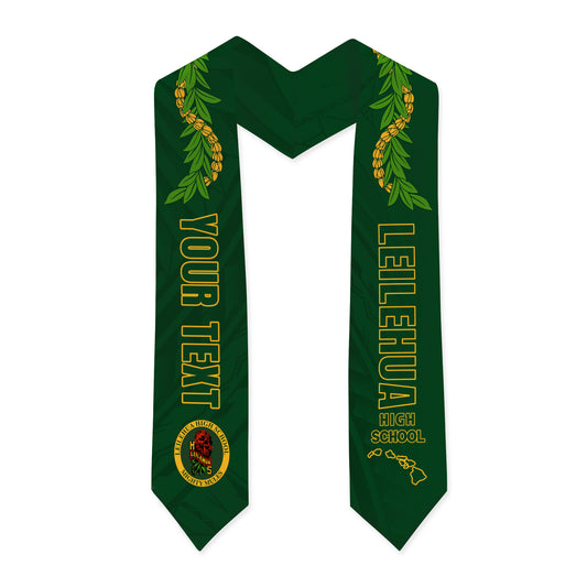 Hawaii Graduation Stole Custom Leilehua High School Lei