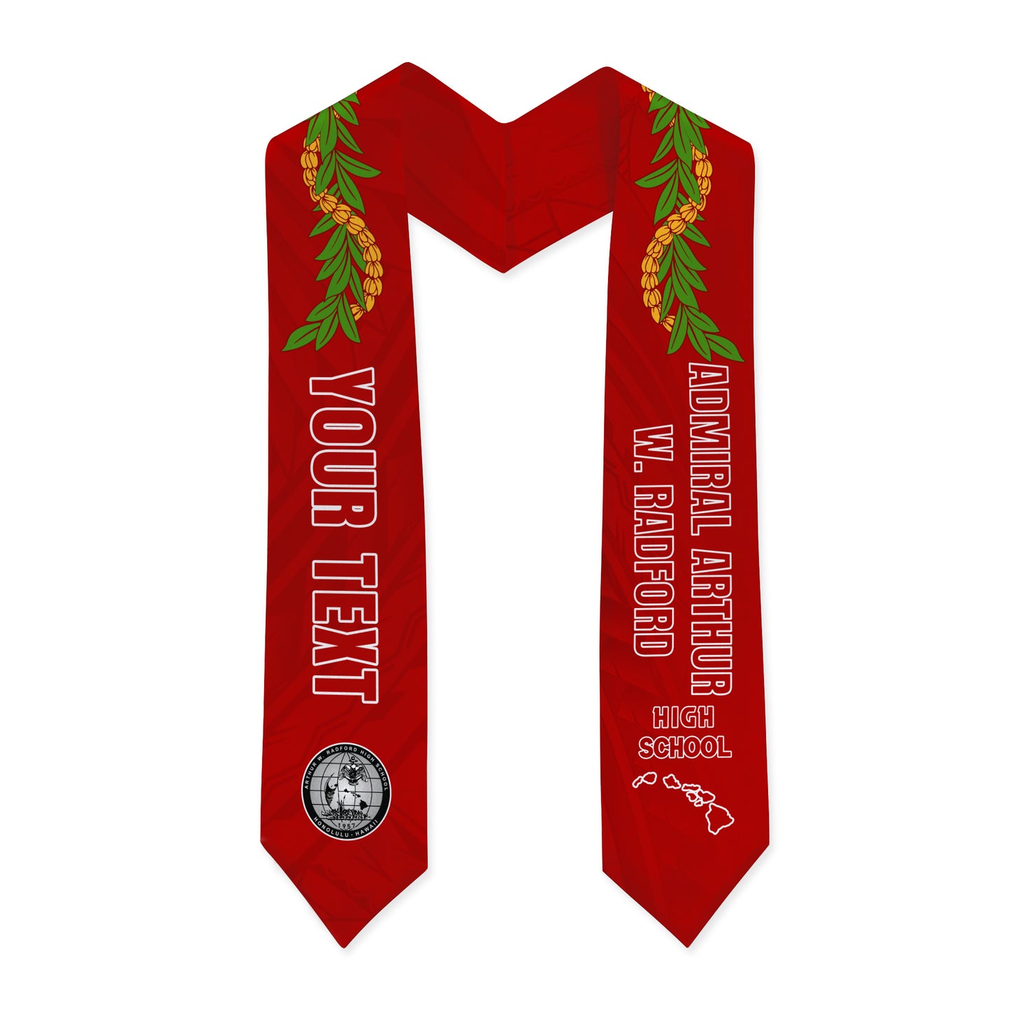 Hawaii Graduation Stole Custom Admiral Arthur W. Radford High School Lei