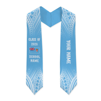 Fiji Graduation Stole Custom 2026 Polynesian Tribal Fijian Flag