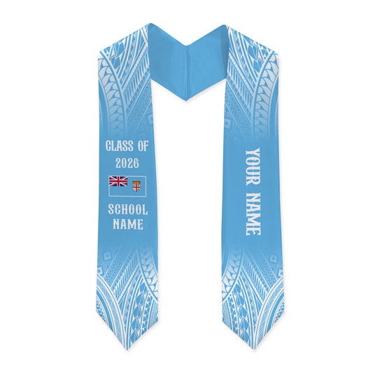 Fiji Graduation Stole Custom 2026 Polynesian Tribal Fijian Flag