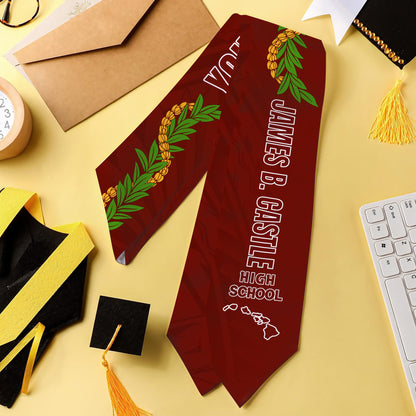 Hawaii Graduation Stole Custom James B. Castle Lei