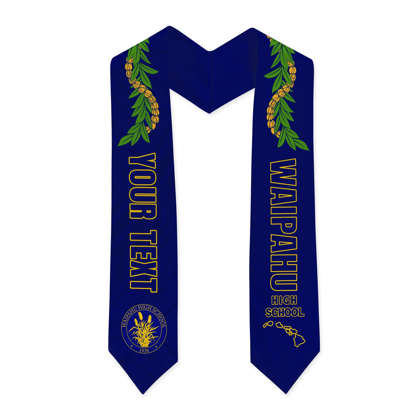 Hawaii Graduation Stole Custom Waiakea High School Lei