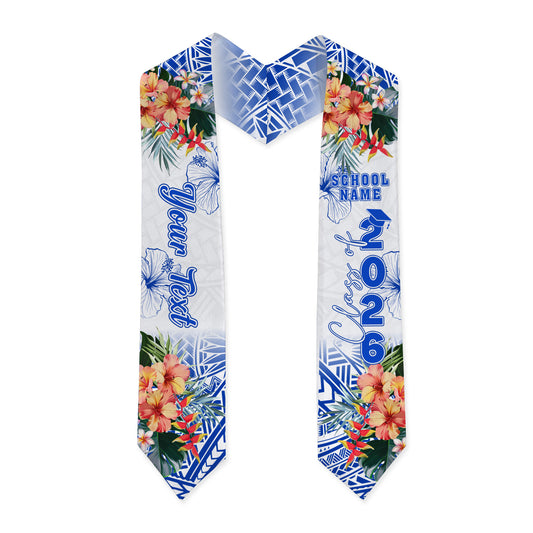 Samoa Graduation Stole Custom Class Of 2026 Tropical Garden Style