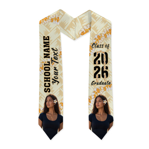 Hawaii Graduation Stole Custom Polynesian Lei Island Love Style
