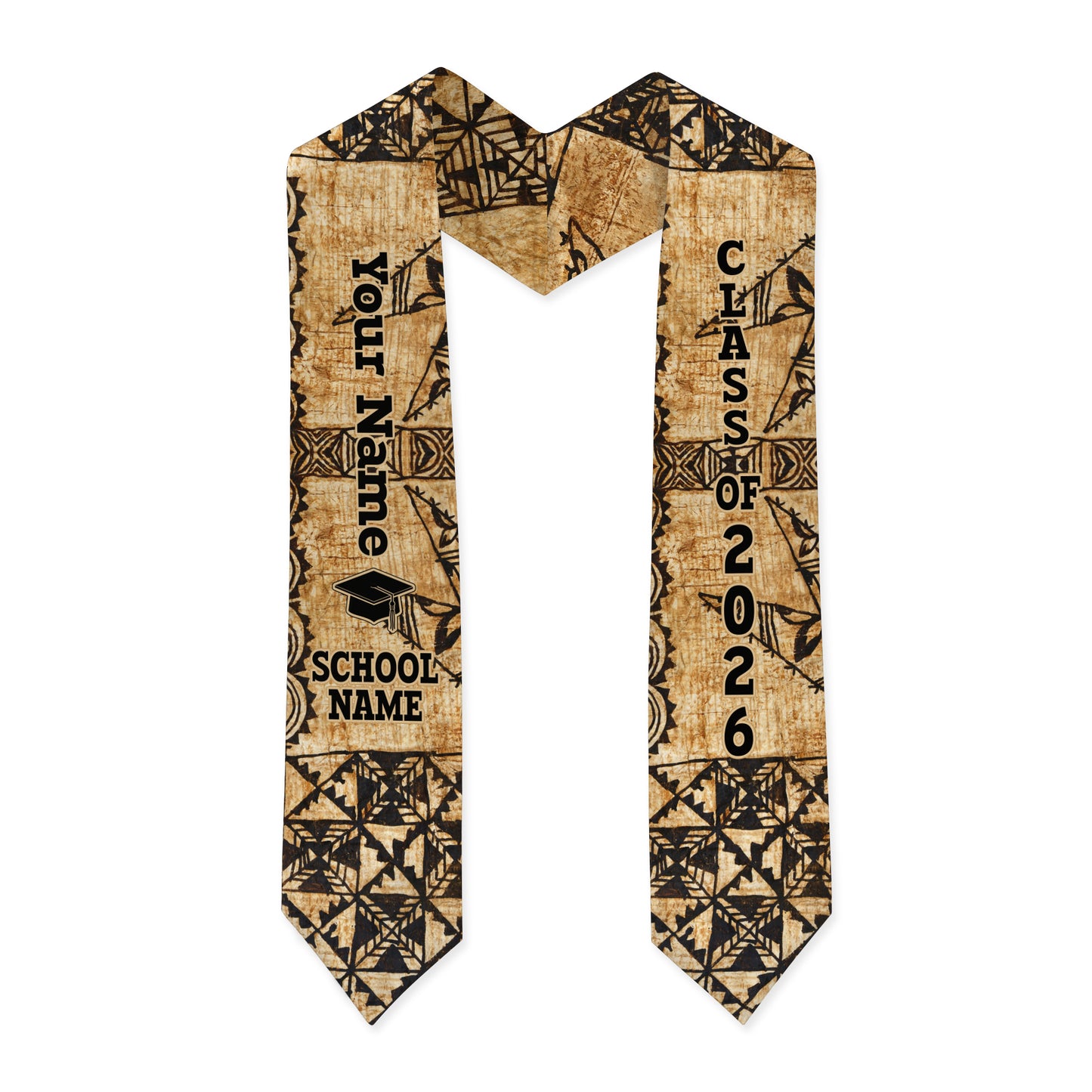 Tonga Graduation Stole Custom 2026 Tapa Cloth Vintage