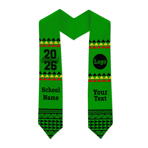 Hawaii Graduation Stole Custom Class Of 2026 Tribal Pattern Style