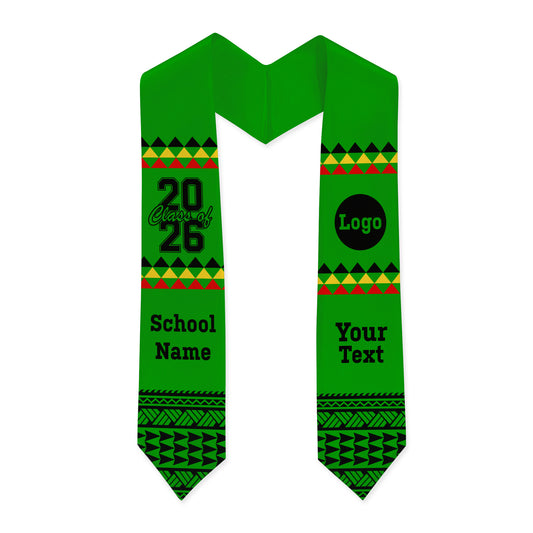 Hawaii Graduation Stole Custom Class Of 2026 Tribal Pattern Style