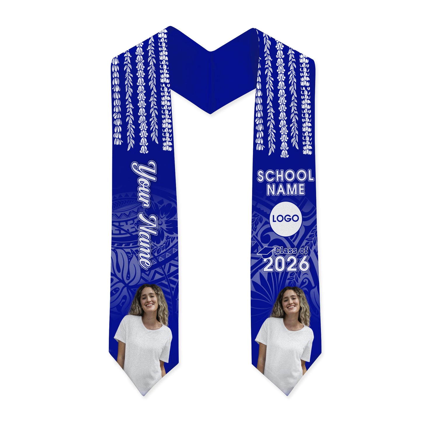 Hawaii Graduation Stole Custom Seamless Pattern Lei Floral