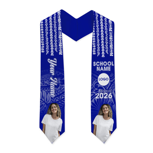 Hawaii Graduation Stole Custom Seamless Pattern Lei Floral