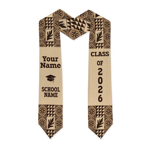 Samoa Graduation Stole Custom Class 2026 Tapa Traditional Classic Style