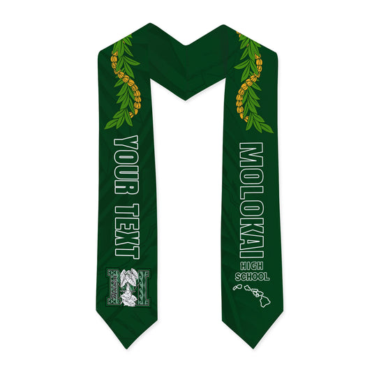 Hawaii Graduation Stole Custom Molokaʻi High School Lei