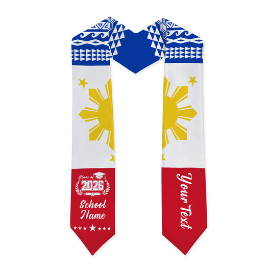 Philippines Filipinos Graduation Stole Custom Tribal Pattern