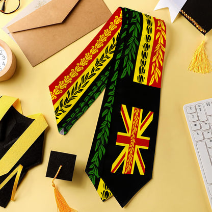 Hawaii Graduation Stole Aloha Flag With Flower Lie Beautiful Style