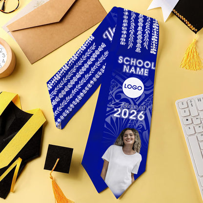 Hawaii Graduation Stole Custom Seamless Pattern Lei Floral