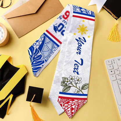 Philippines Filipinos Graduation Stole Custom Class Of 2026 Tribal Pattern