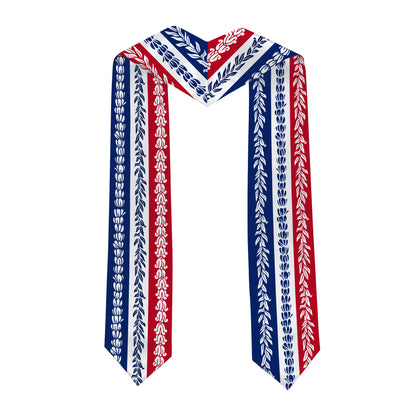 Hawaii Graduation Stole Aloha Flag With Flower Lie Beautiful Ver.1