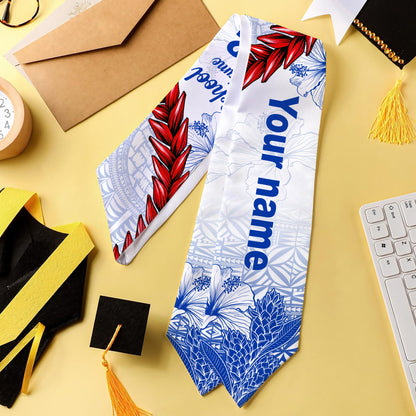 Samoa Graduation Stole Custom 2026 Polynesian Floral Ulafala In My Heart