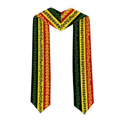 Hawaii Graduation Stole Aloha Flag With Flower Lie Beautiful Ver.1